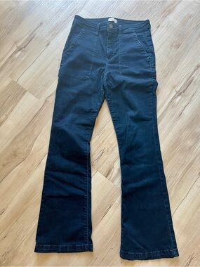 Knox Rose Dark Wash High Rise Flare Utility Jeans Size 10